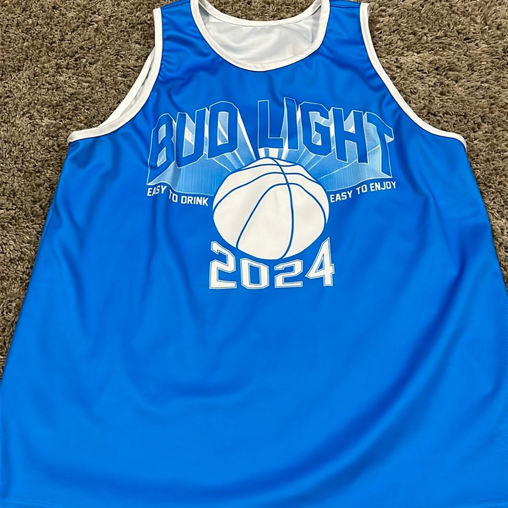 Budlight Blue Basketball Jersey in Medium Unisex